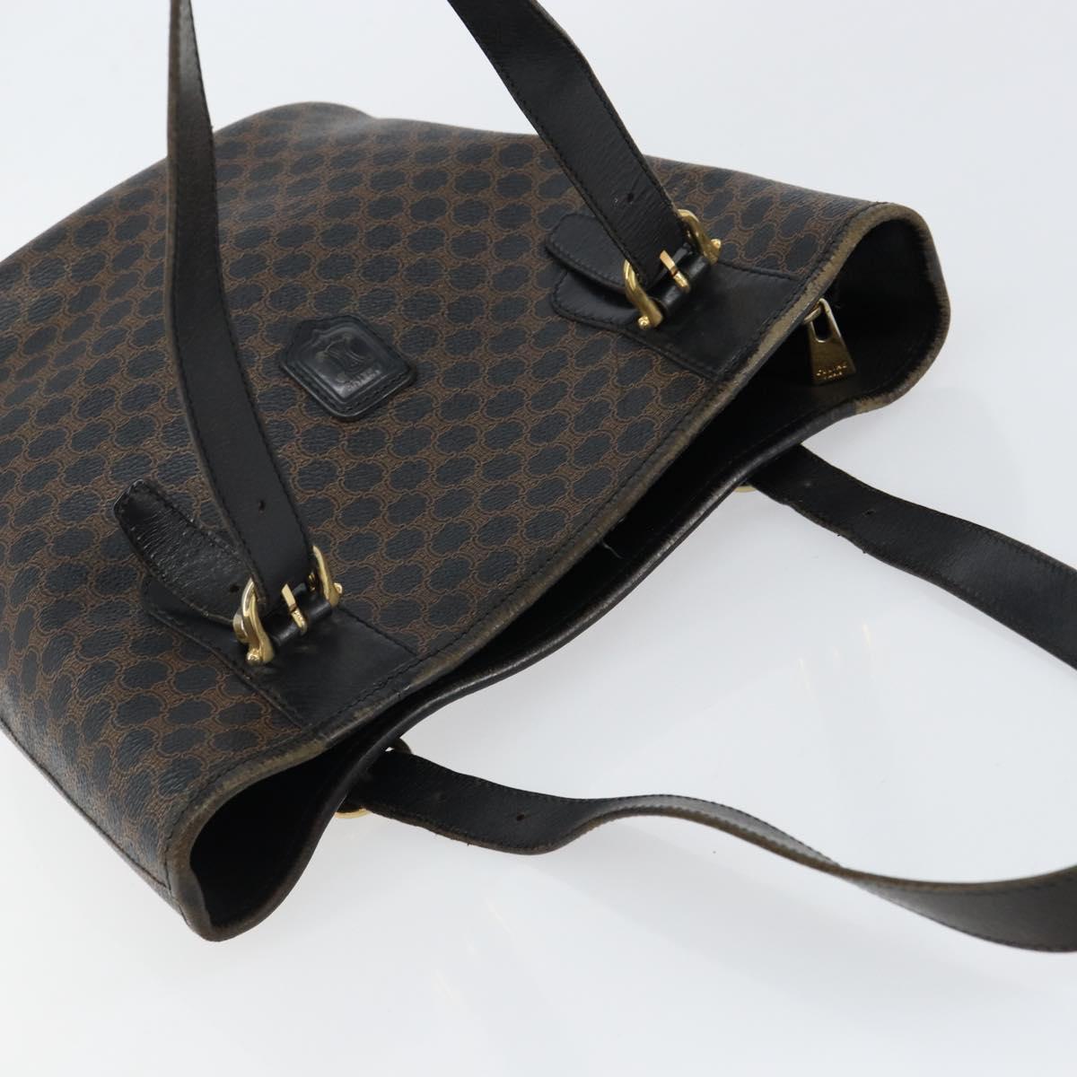 CELINE Macadam Canvas Tote Bag PVC Leather Black Gold Auth ep11721 - Jerrillo image 6