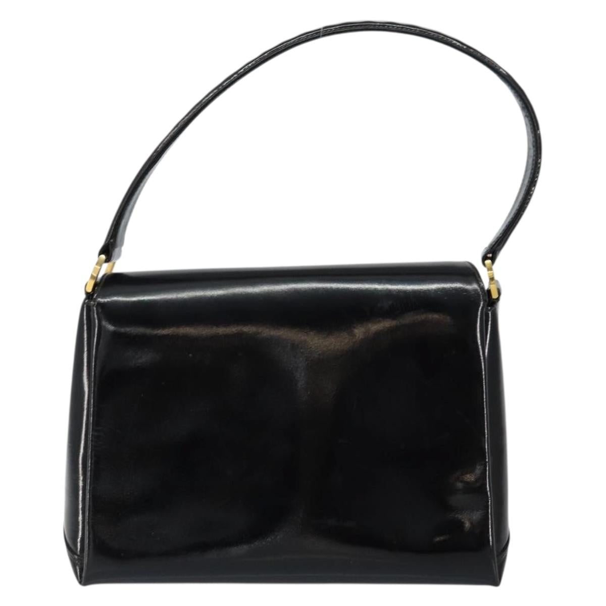 GUCCI Hand Bag Enamel Black Gold Auth ep11740 - Jerrillo image 3