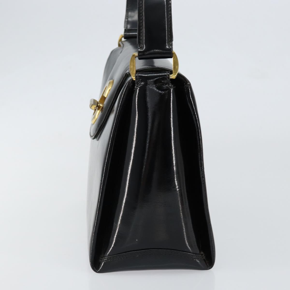 GUCCI Hand Bag Enamel Black Gold Auth ep11740 - Jerrillo image 4