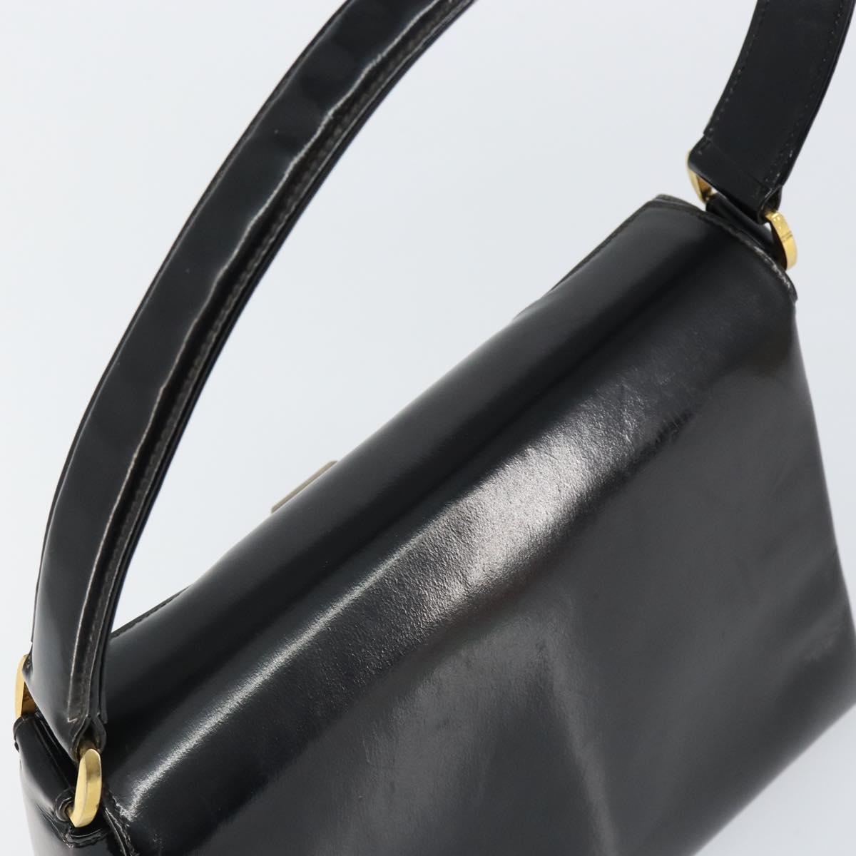 GUCCI Hand Bag Enamel Black Gold Auth ep11740 - Jerrillo image 6
