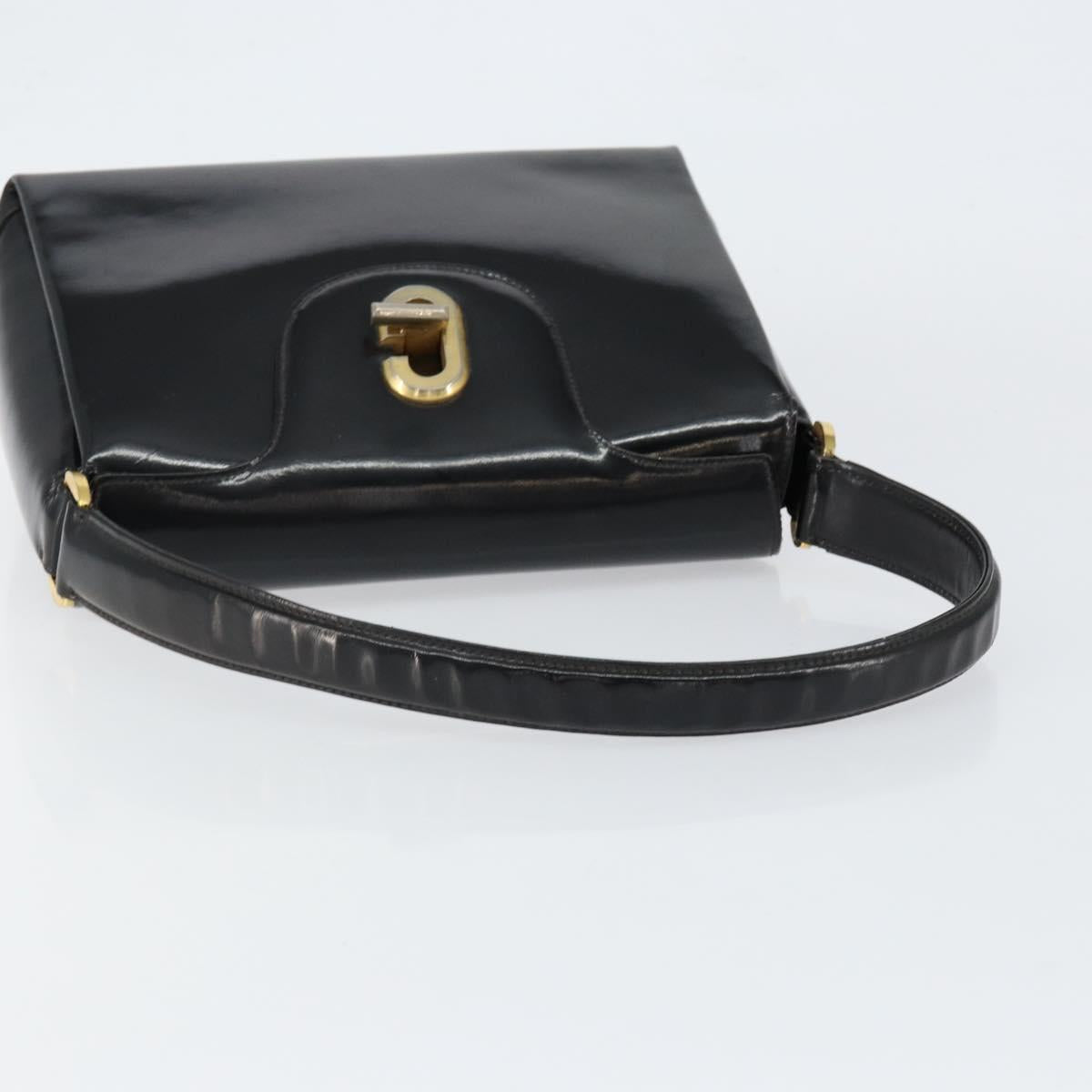 GUCCI Hand Bag Enamel Black Gold Auth ep11740 - Jerrillo image 7