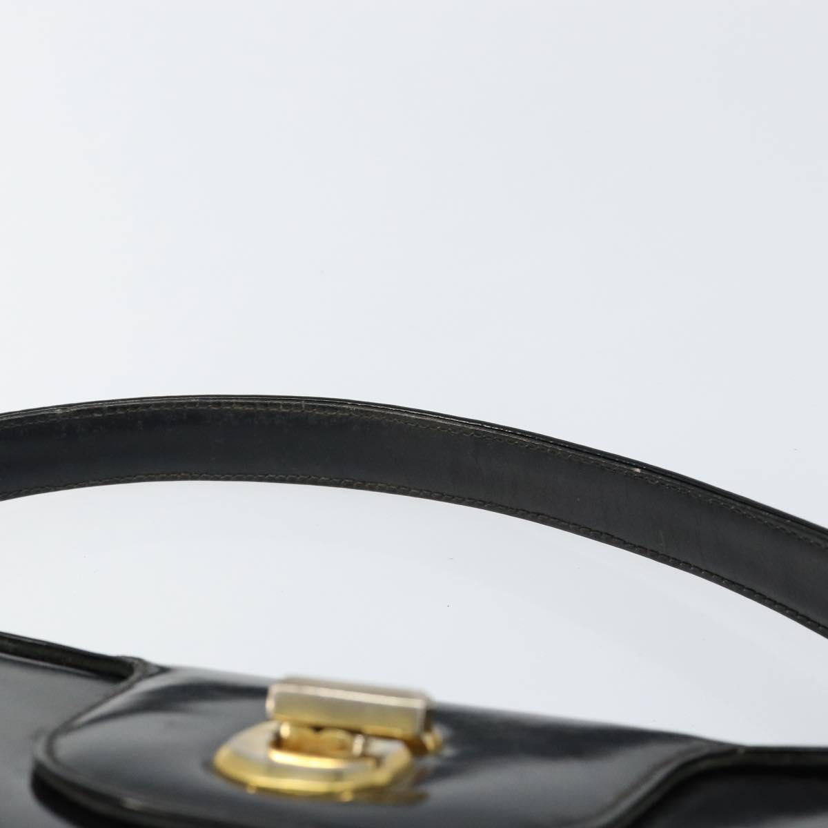 GUCCI Hand Bag Enamel Black Gold Auth ep11740 - Jerrillo image 8