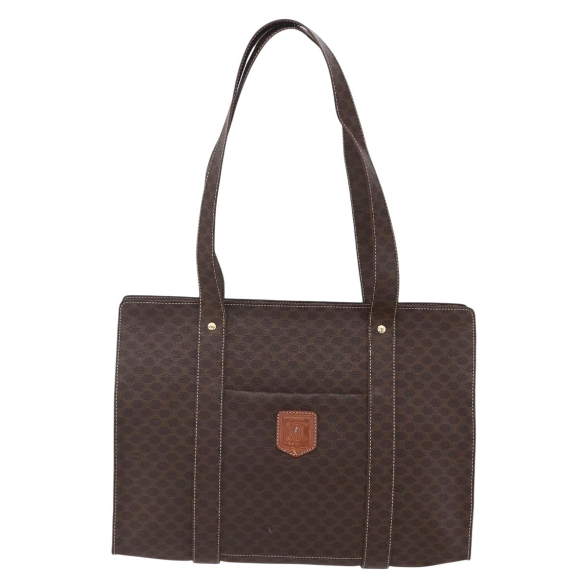 CELINE Macadam Canvas Tote Bag PVC Brown Gold Auth ep11810 - Jerrillo image 2