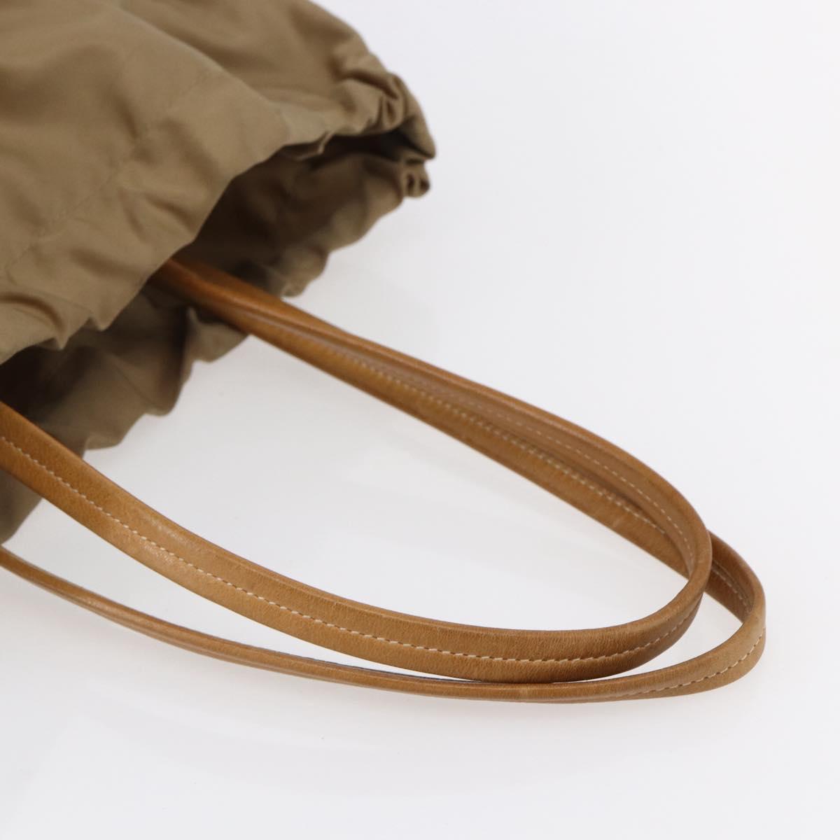 PRADA Tote Bag Nylon Leather Beige Gold Auth ep11896 - Jerrillo image 7