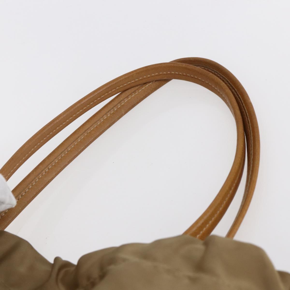 PRADA Tote Bag Nylon Leather Beige Gold Auth ep11896 - Jerrillo image 8