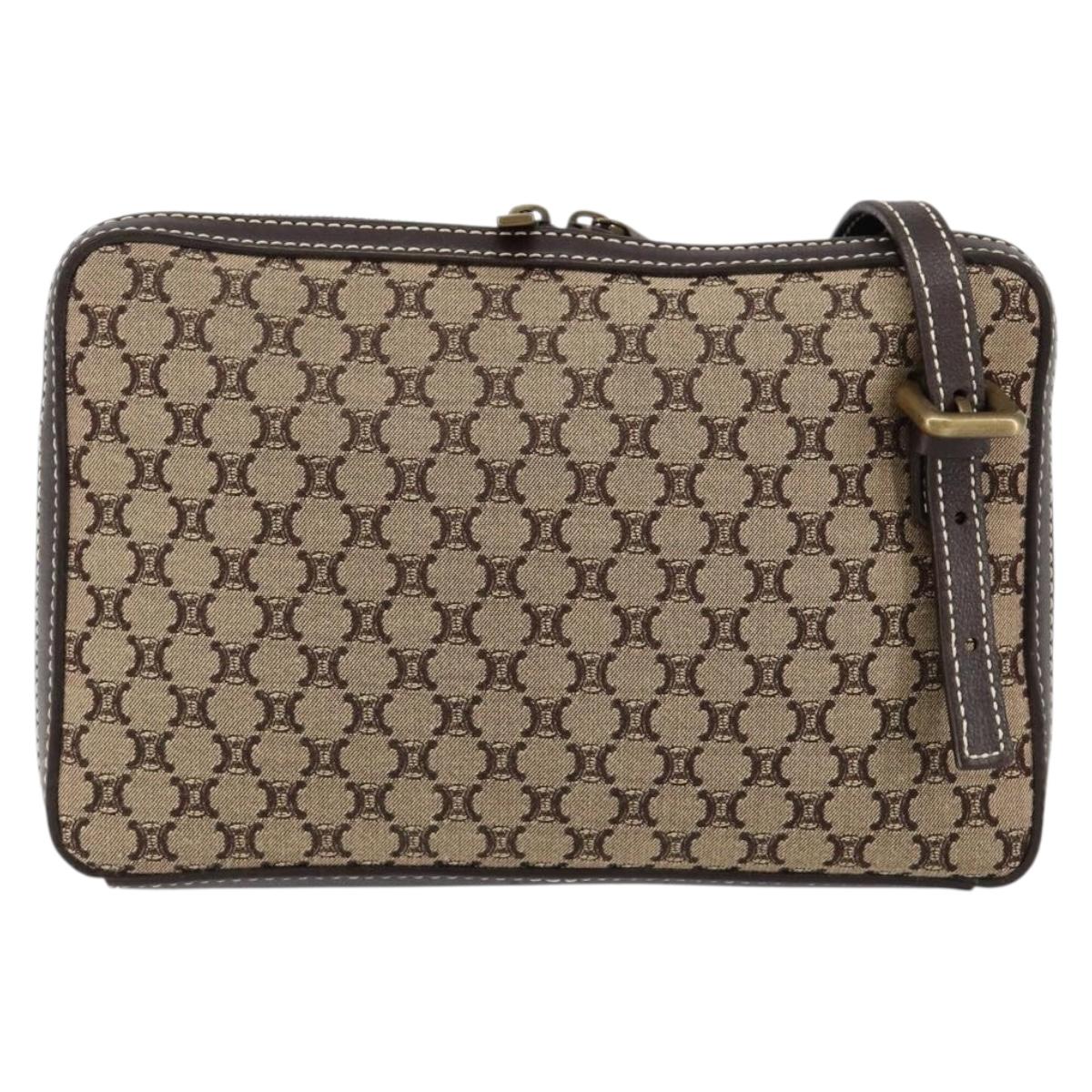 CELINE Macadam Canvas Shoulder Bag Beige Gold Auth ep11932 - Jerrillo image 2