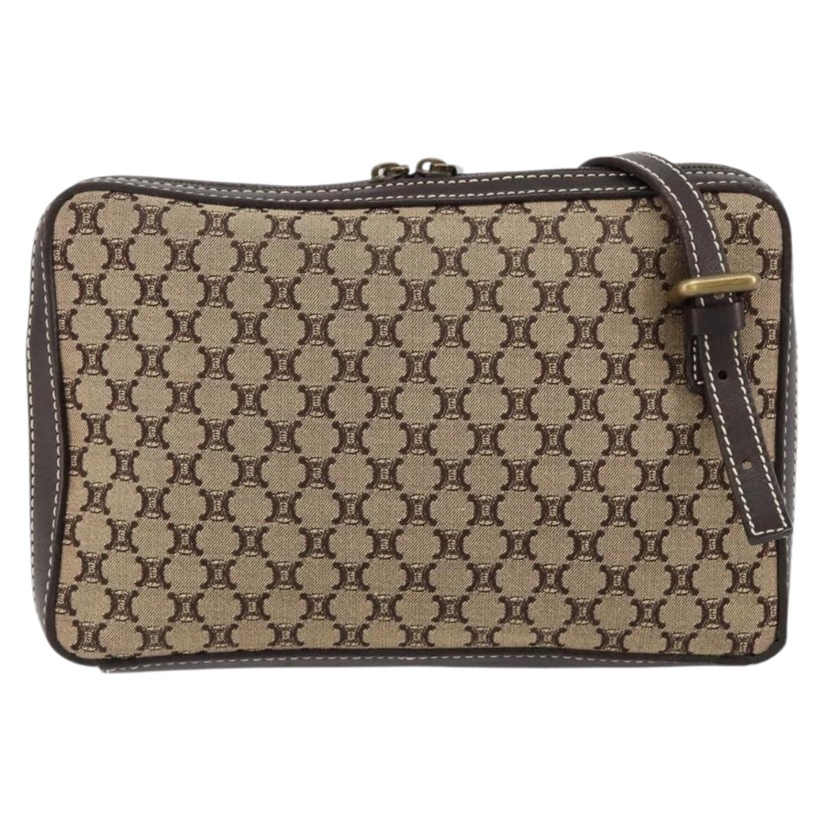 CELINE Macadam Canvas Shoulder Bag Beige Gold Auth ep11932 - Jerrillo image 3