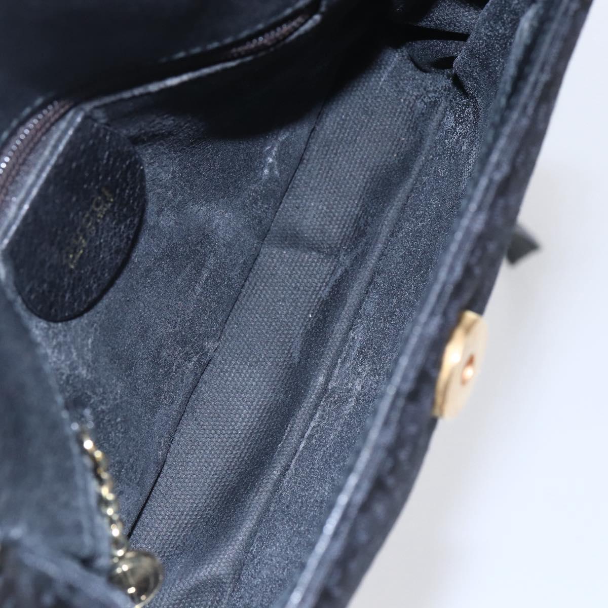 GUCCI Shoulder Bag Canvas Black Gold Auth ep11952 - Jerrillo image 10