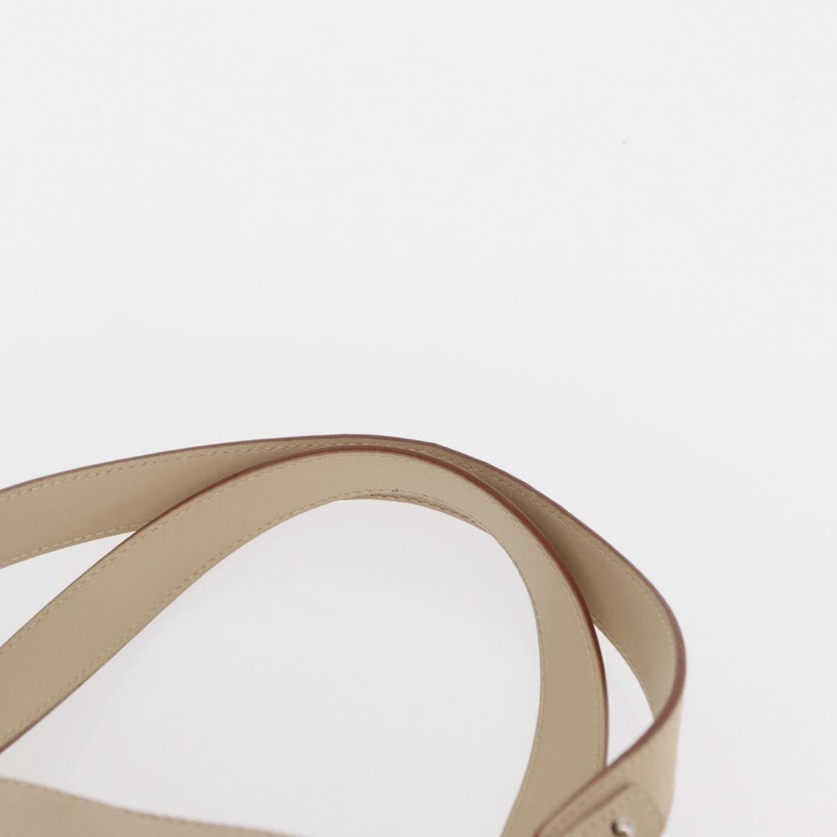 Salvatore Ferragamo Gancini Hand Bag Nylon Beige Silver Auth ep11986 - Jerrillo image 8