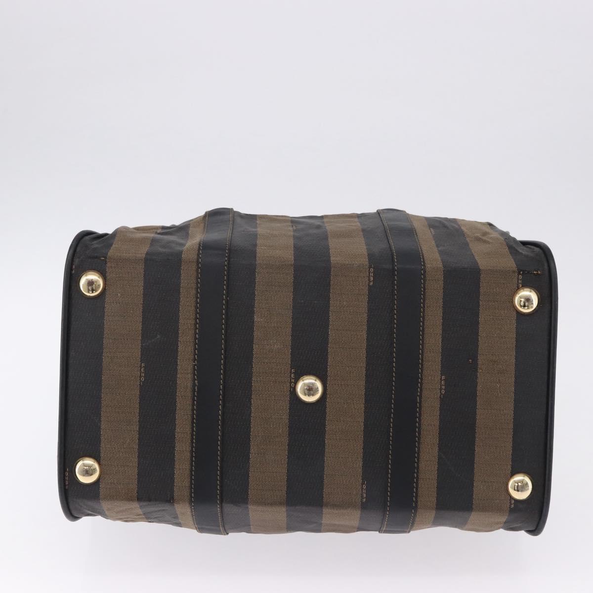 FENDI Pecan Canvas Boston Bag 2way Black Gold Tone Auth ep15183 - Jerrillo image 5