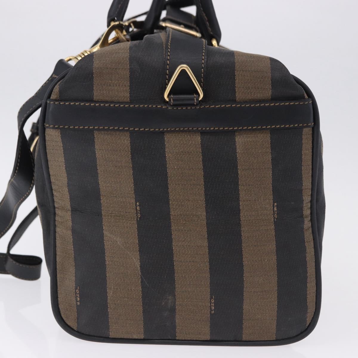FENDI Pecan Canvas Boston Bag 2way Black Gold Tone Auth ep15183 - Jerrillo image 3