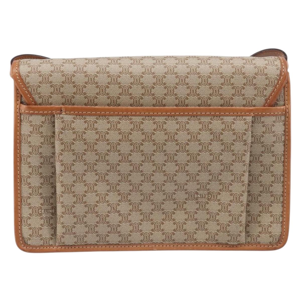 CELINE Macadam Shoulder Bag PVC Leather Beige Gold Tone Auth ep15726 - Jerrillo image 3