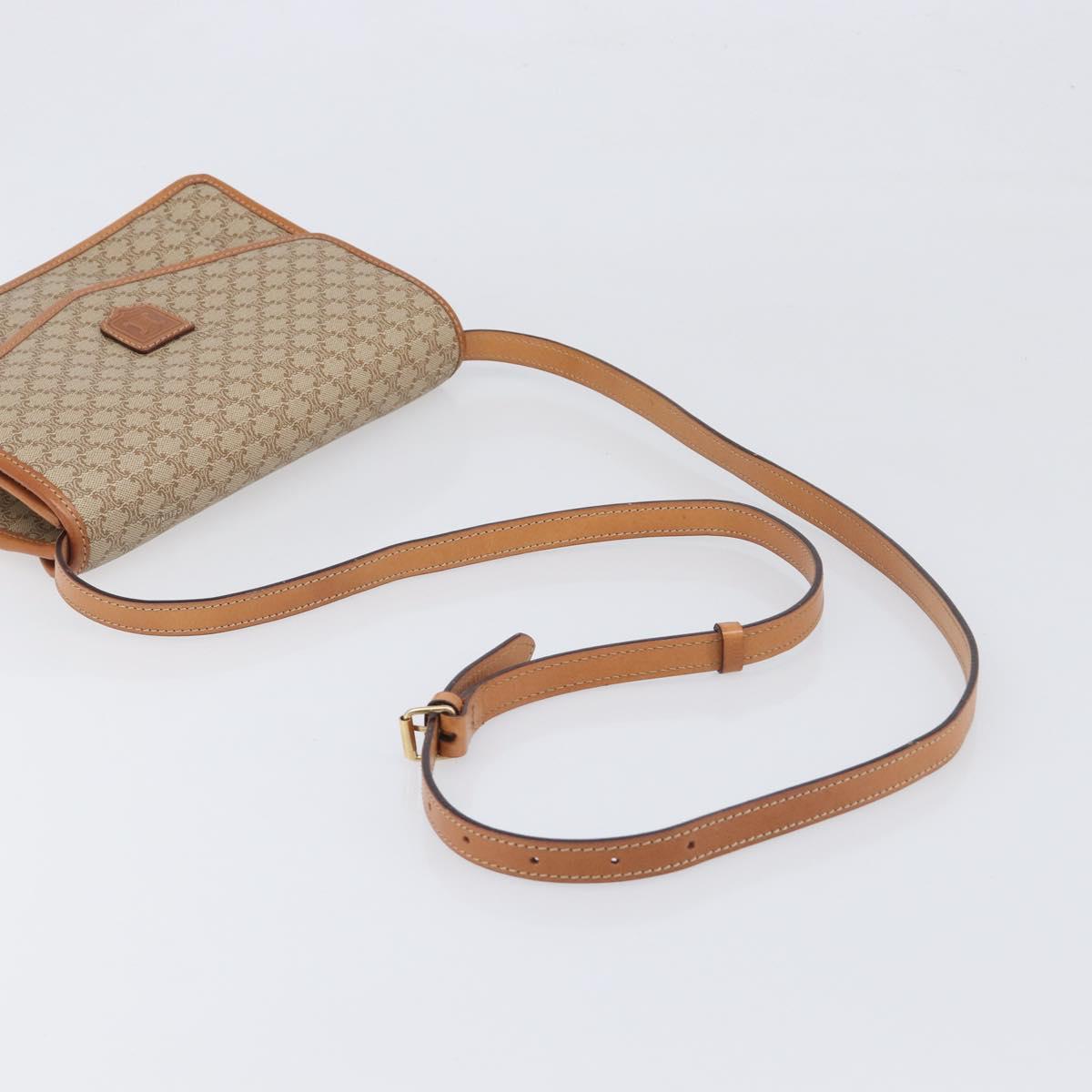 CELINE Macadam Shoulder Bag PVC Leather Beige Gold Tone Auth ep15726 - Jerrillo image 7