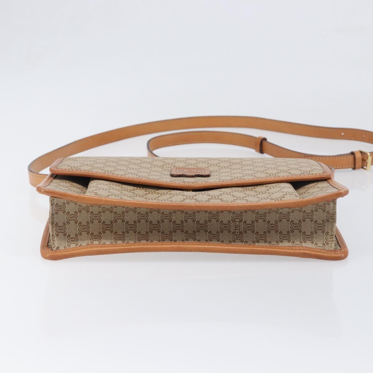 CELINE Macadam Shoulder Bag PVC Leather Beige Gold Tone Auth ep15726 - Jerrillo image 9