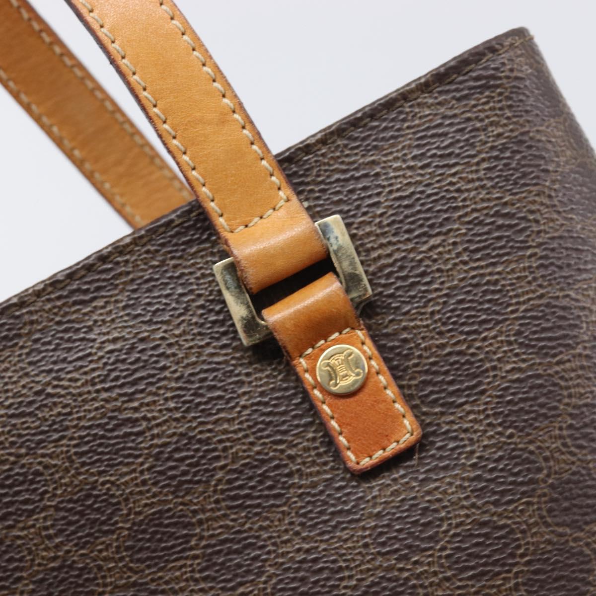 CELINE Macadam Hand Bag PVC Leather Brown Gold Tone Auth ep15786 - Jerrillo image 10