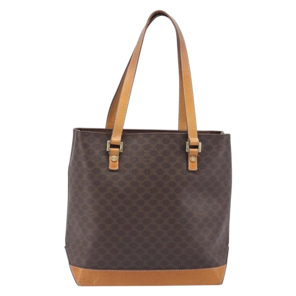 CELINE Macadam Hand Bag PVC Leather Brown Gold Tone Auth ep15786 - Jerrillo image 2
