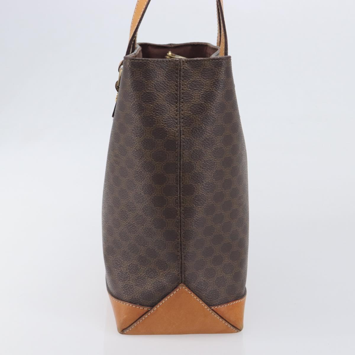 CELINE Macadam Hand Bag PVC Leather Brown Gold Tone Auth ep15786 - Jerrillo image 3
