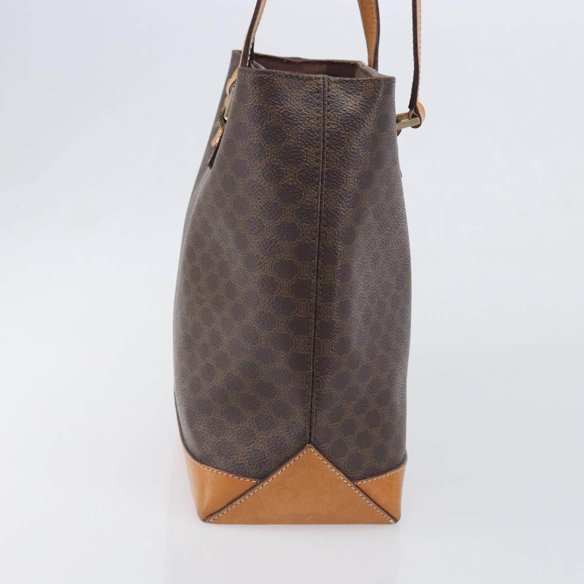 CELINE Macadam Hand Bag PVC Leather Brown Gold Tone Auth ep15786 - Jerrillo image 4