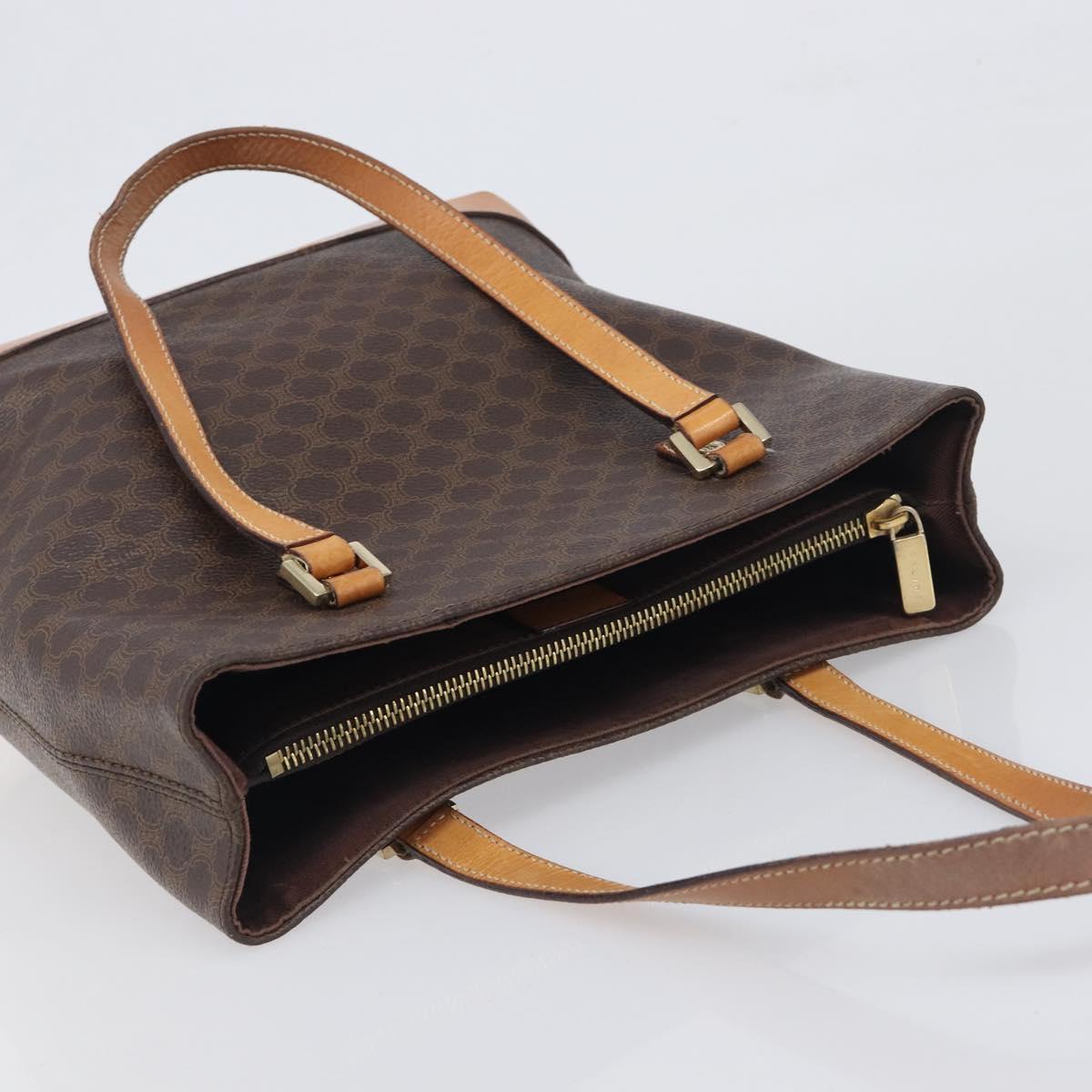 CELINE Macadam Hand Bag PVC Leather Brown Gold Tone Auth ep15786 - Jerrillo image 6