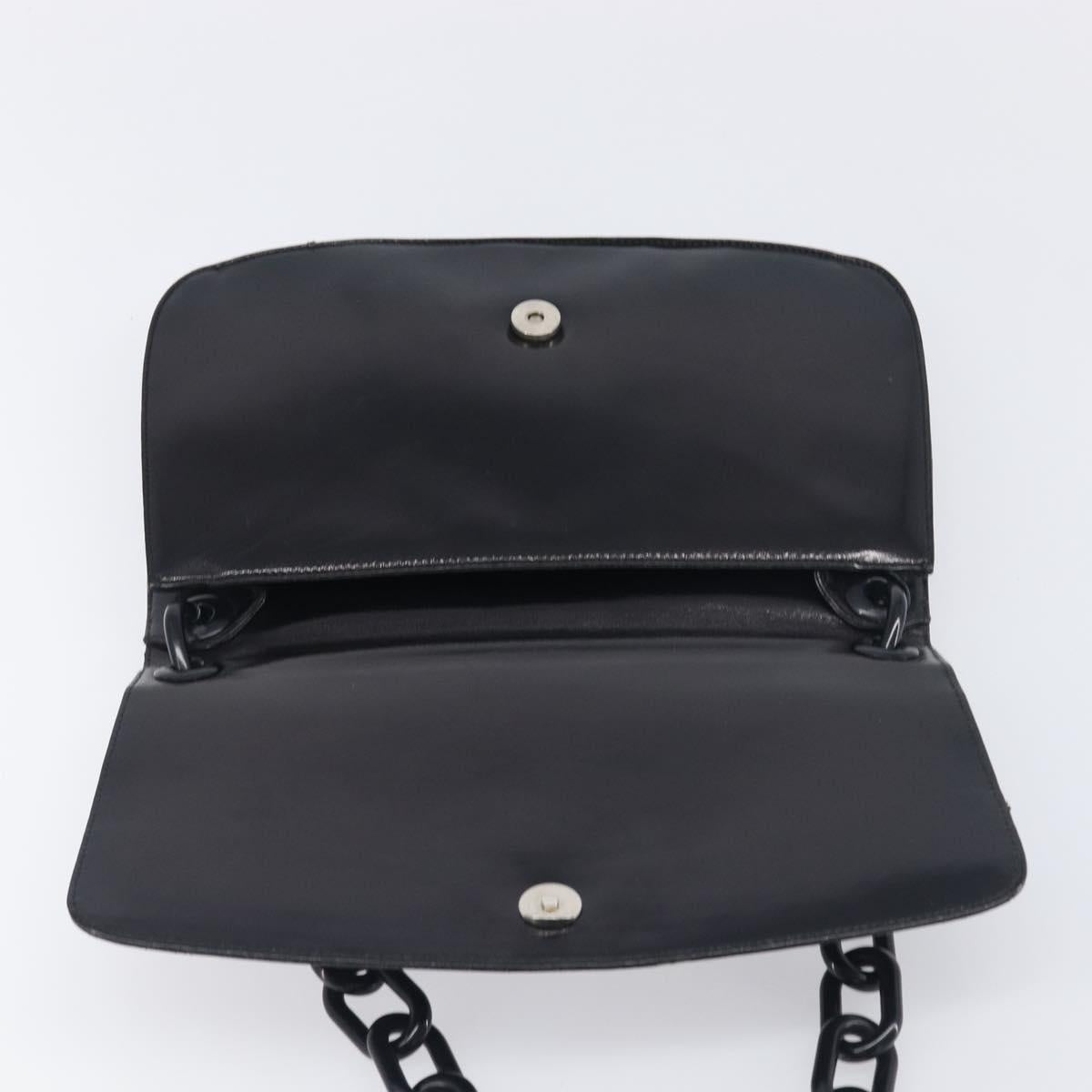 PRADA Chain Shoulder Bag Leather Black Silver Auth ep15821A - Jerrillo image 9