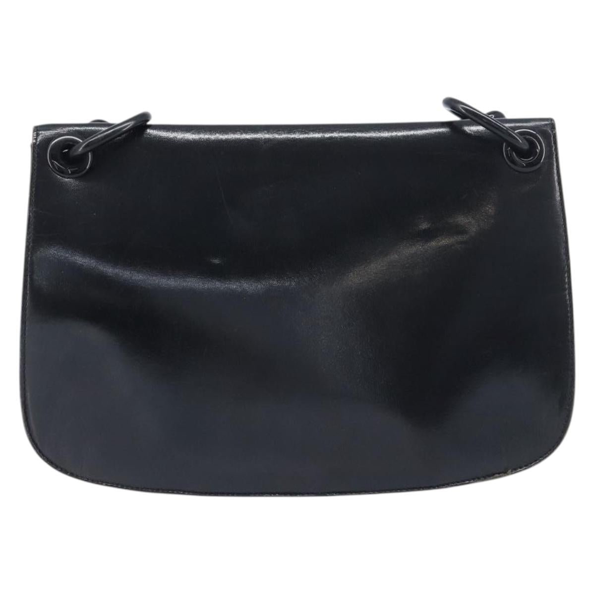 PRADA Chain Shoulder Bag Leather Black Silver Auth ep15821A - Jerrillo image 2