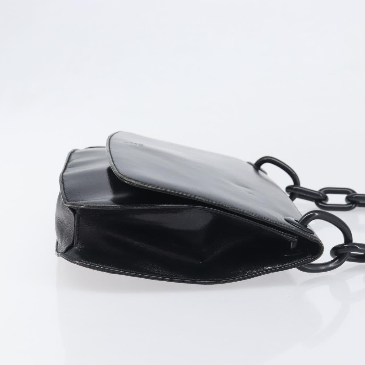 PRADA Chain Shoulder Bag Leather Black Silver Auth ep15821A - Jerrillo image 3