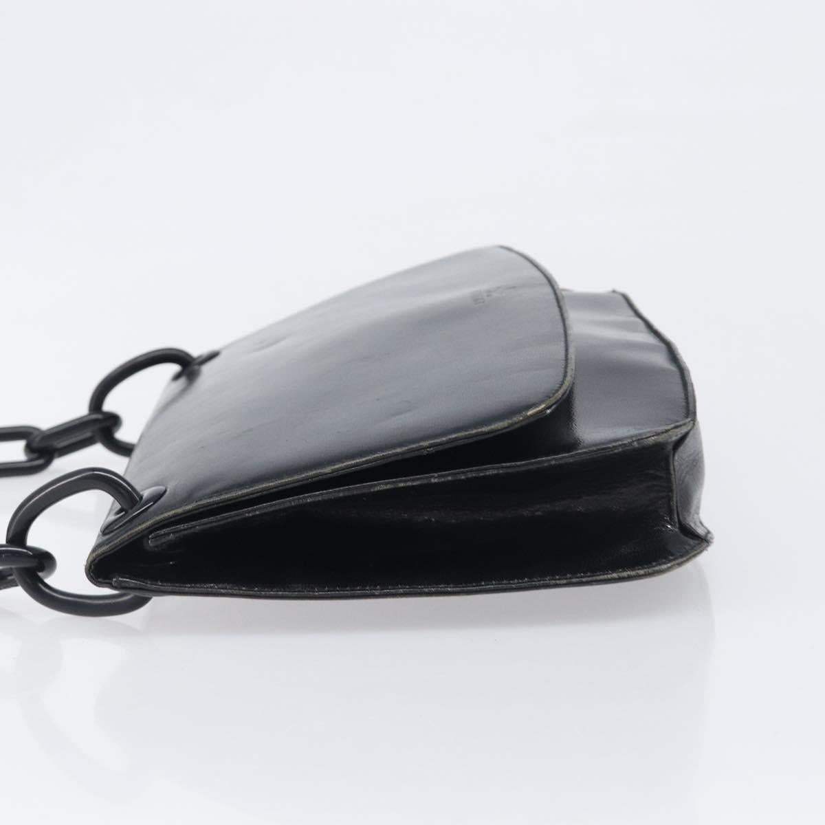 PRADA Chain Shoulder Bag Leather Black Silver Auth ep15821A - Jerrillo image 4