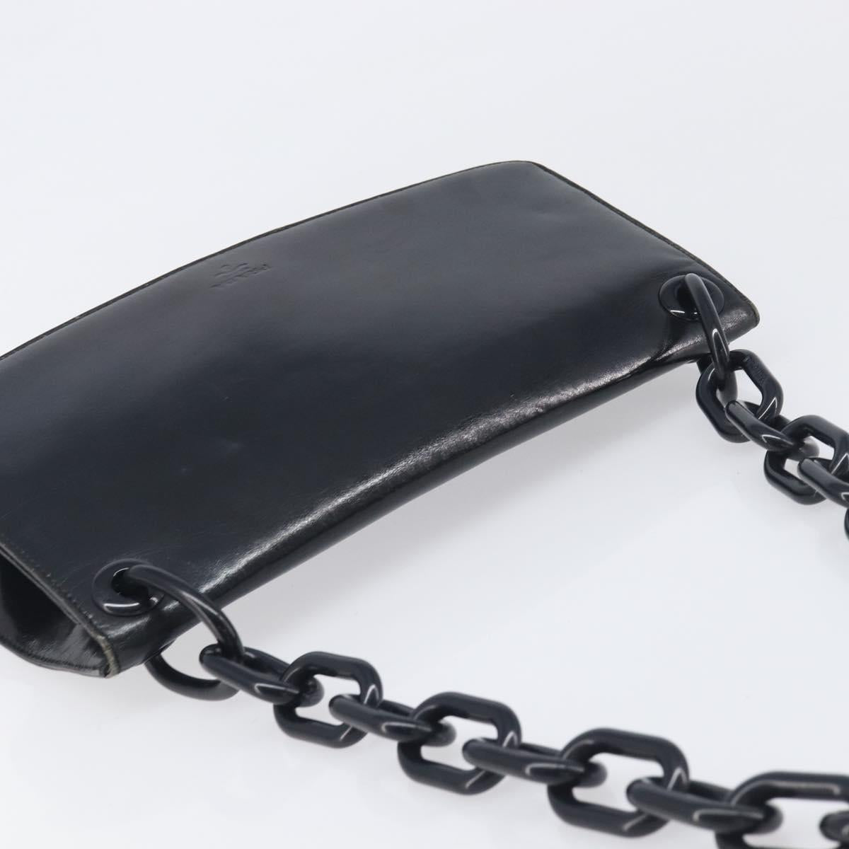 PRADA Chain Shoulder Bag Leather Black Silver Auth ep15821A - Jerrillo image 6