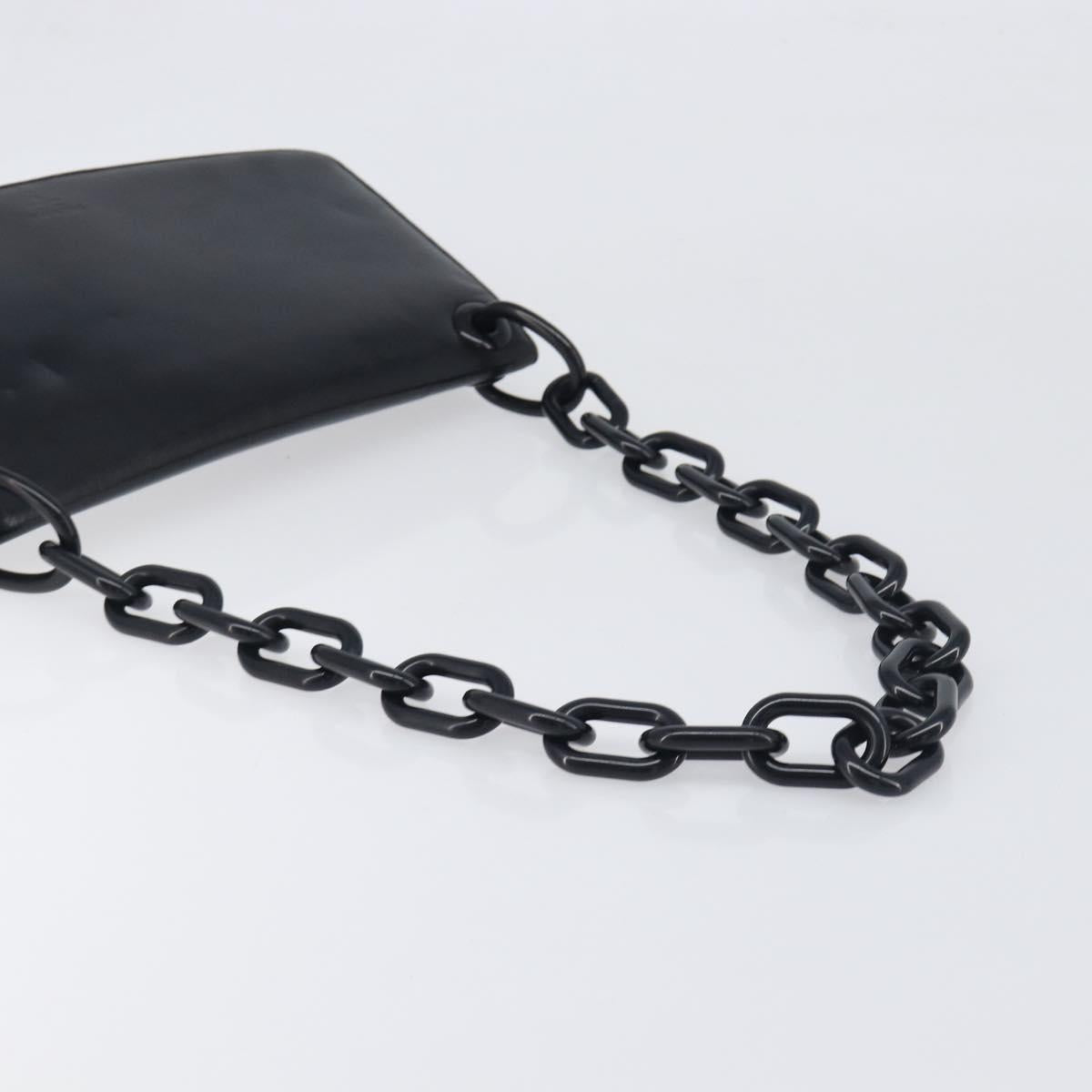PRADA Chain Shoulder Bag Leather Black Silver Auth ep15821A - Jerrillo image 7