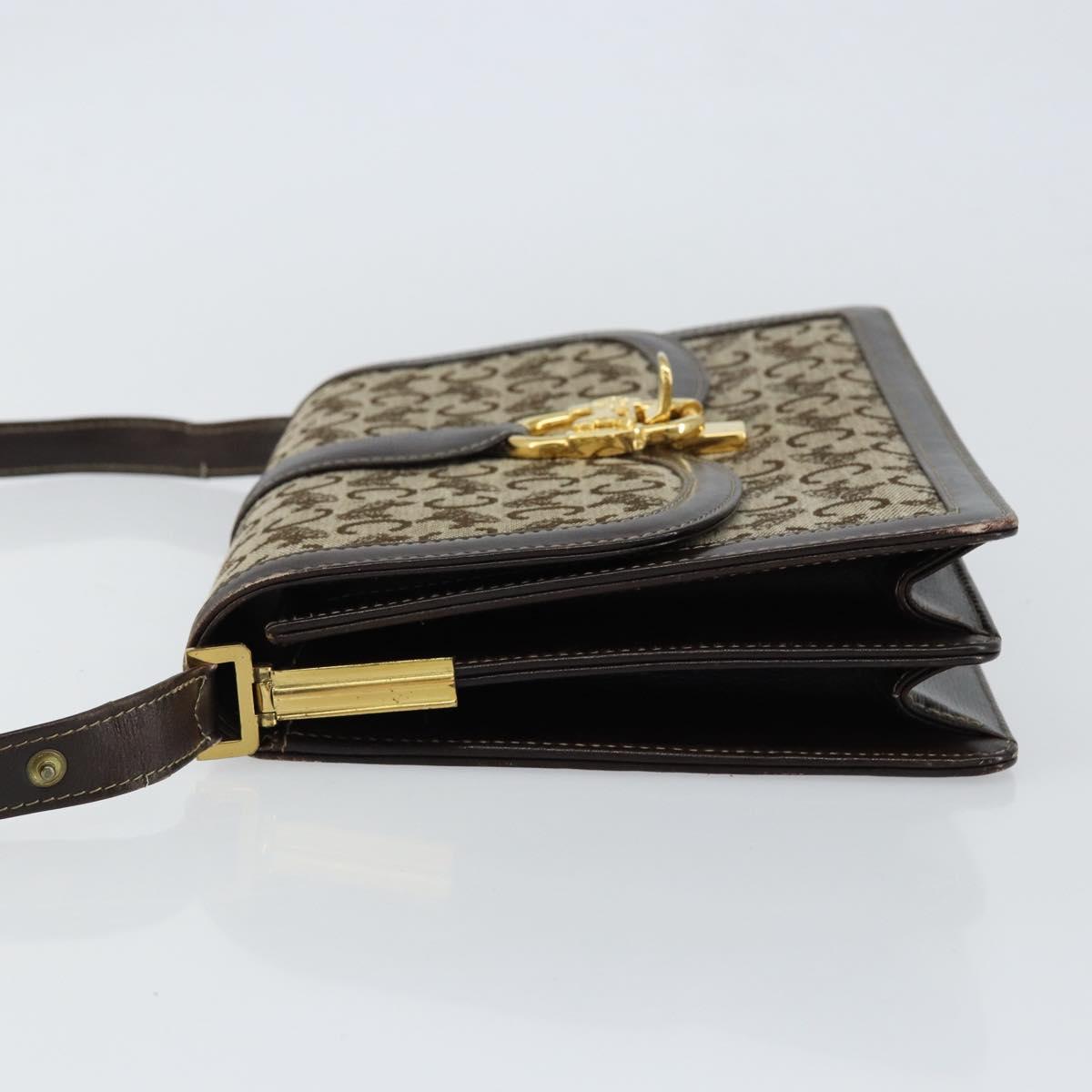 CELINE C Sulky Shoulder Bag Canvas Brown Gold Auth gh1083 - Jerrillo image 4