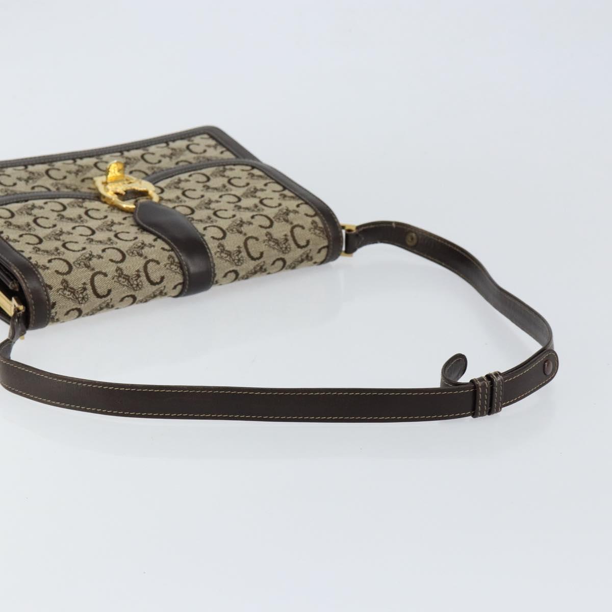 CELINE C Sulky Shoulder Bag Canvas Brown Gold Auth gh1083 - Jerrillo image 7
