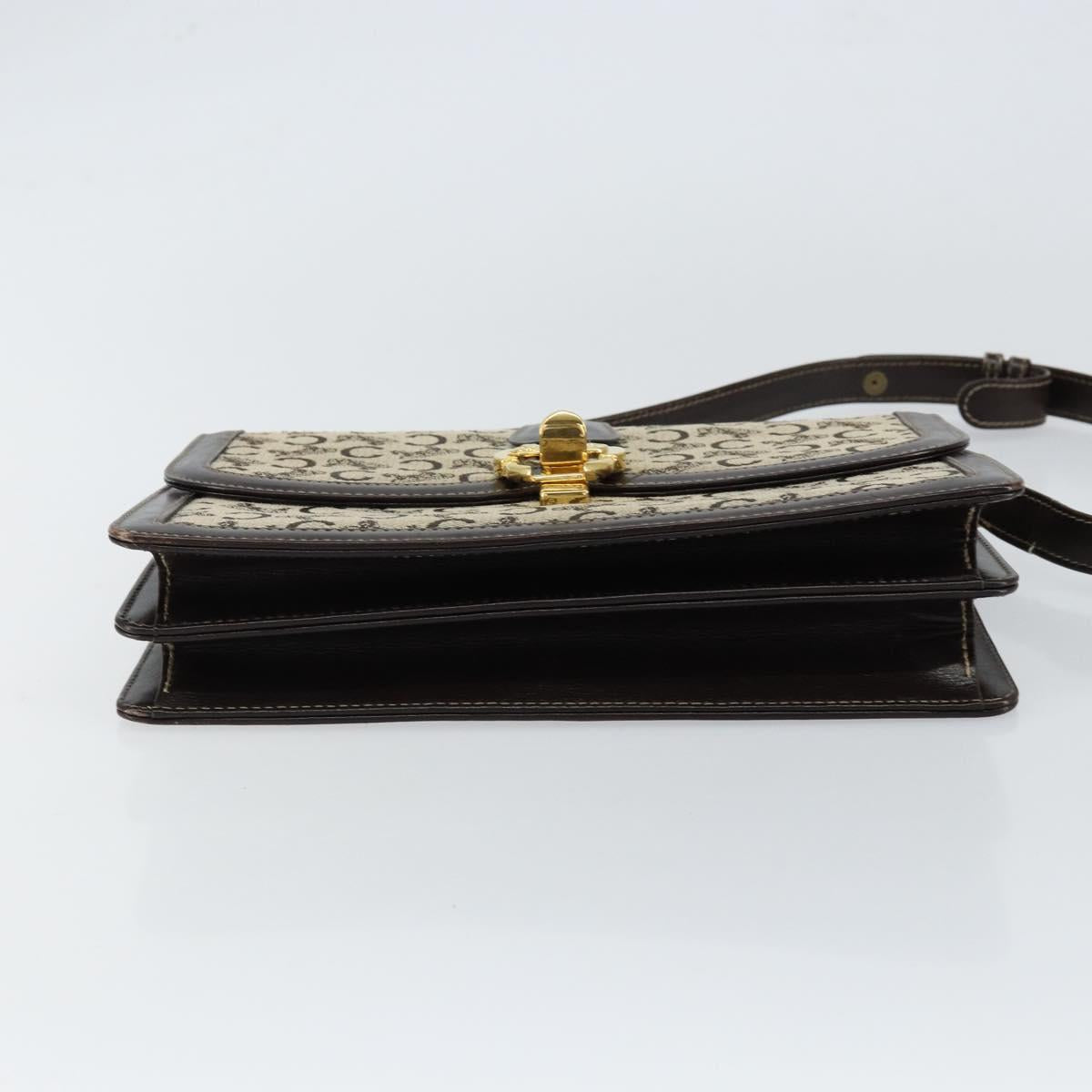 CELINE C Sulky Shoulder Bag Canvas Brown Gold Auth gh1083 - Jerrillo image 5