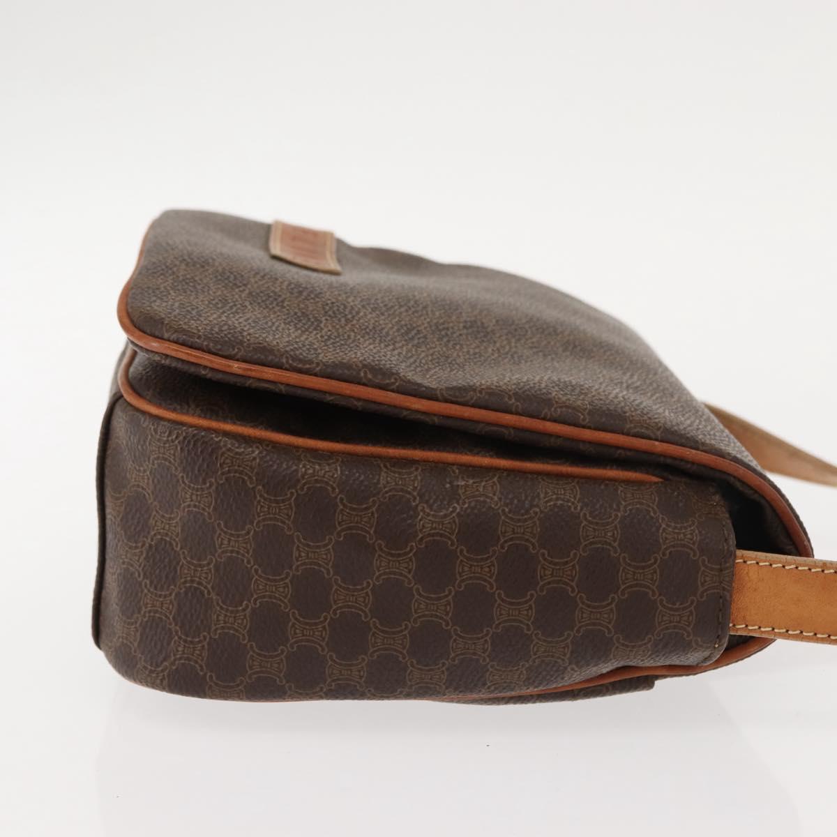CELINE Macadam Canvas Shoulder Bag PVC Leather Brown Gold Auth gh1088 - Jerrillo image 4