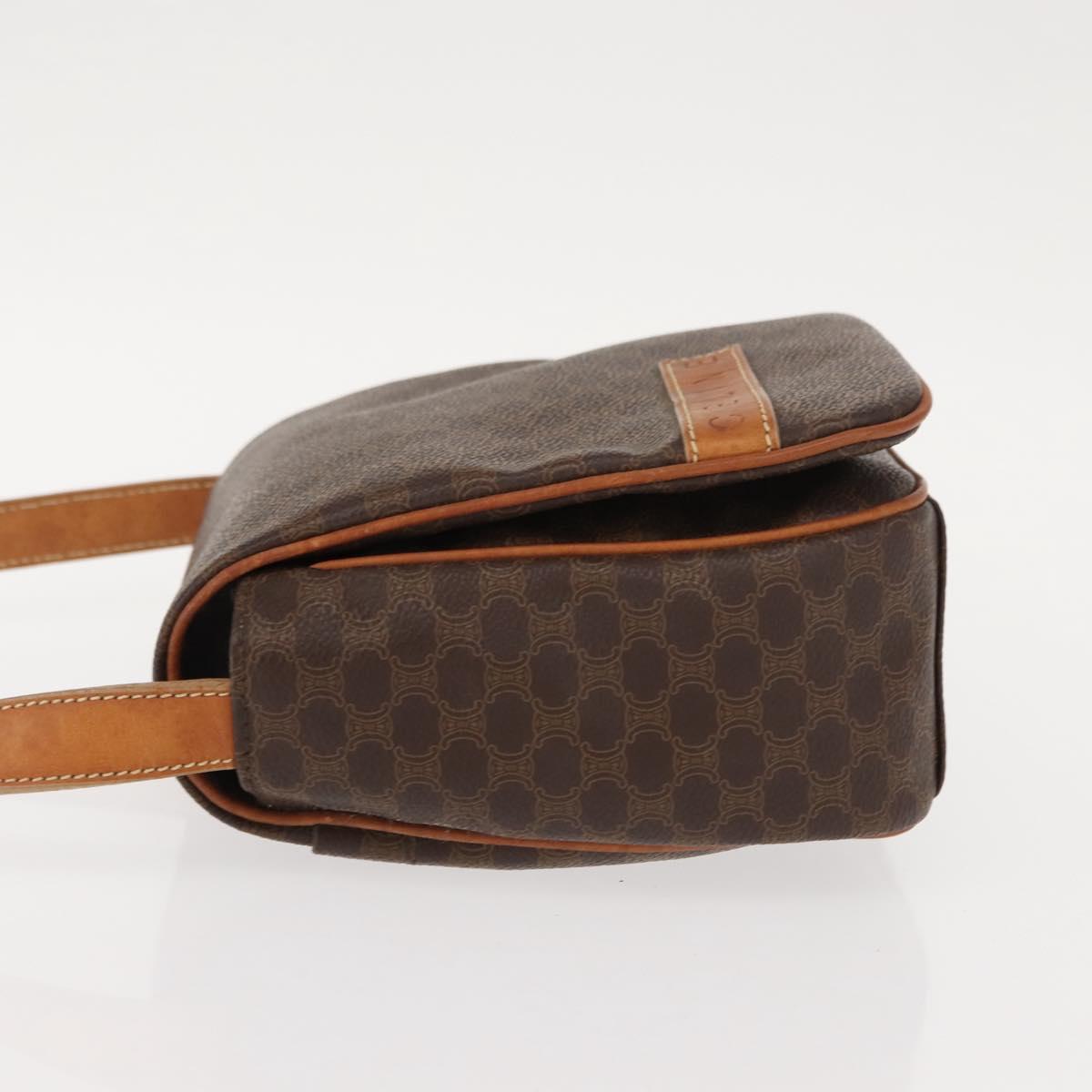 CELINE Macadam Canvas Shoulder Bag PVC Leather Brown Gold Auth gh1088 - Jerrillo image 5