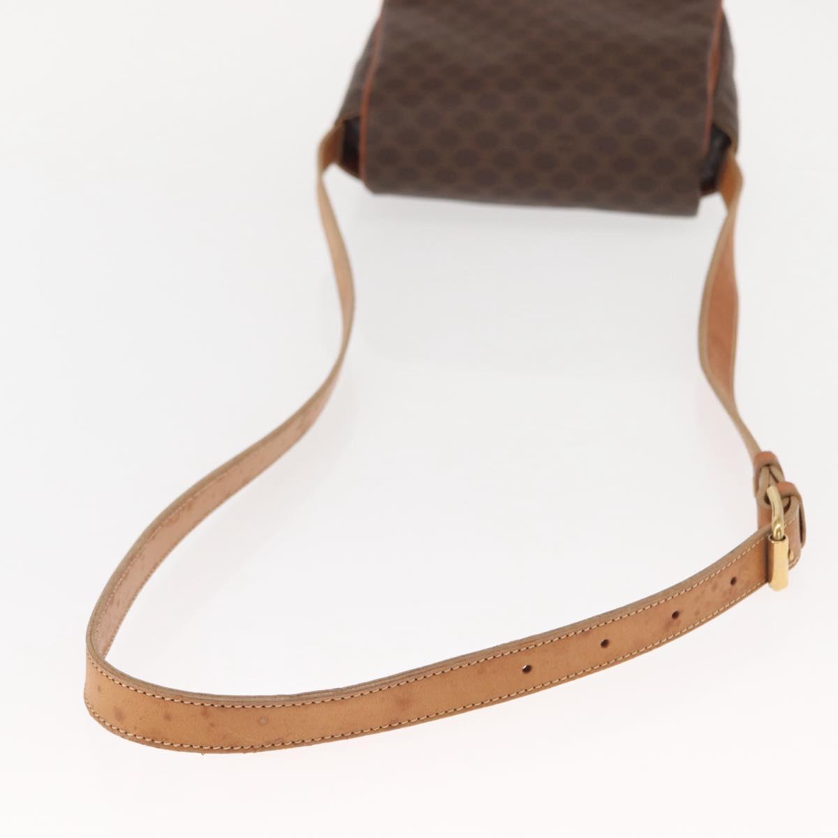 CELINE Macadam Canvas Shoulder Bag PVC Leather Brown Gold Auth gh1088 - Jerrillo image 7