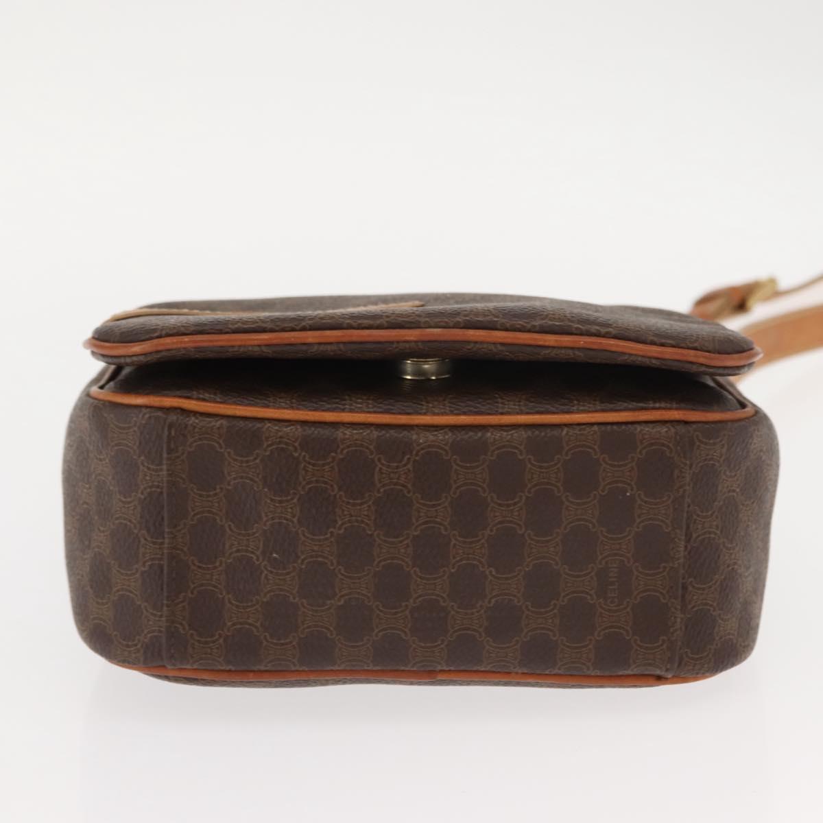 CELINE Macadam Canvas Shoulder Bag PVC Leather Brown Gold Auth gh1088 - Jerrillo image 9