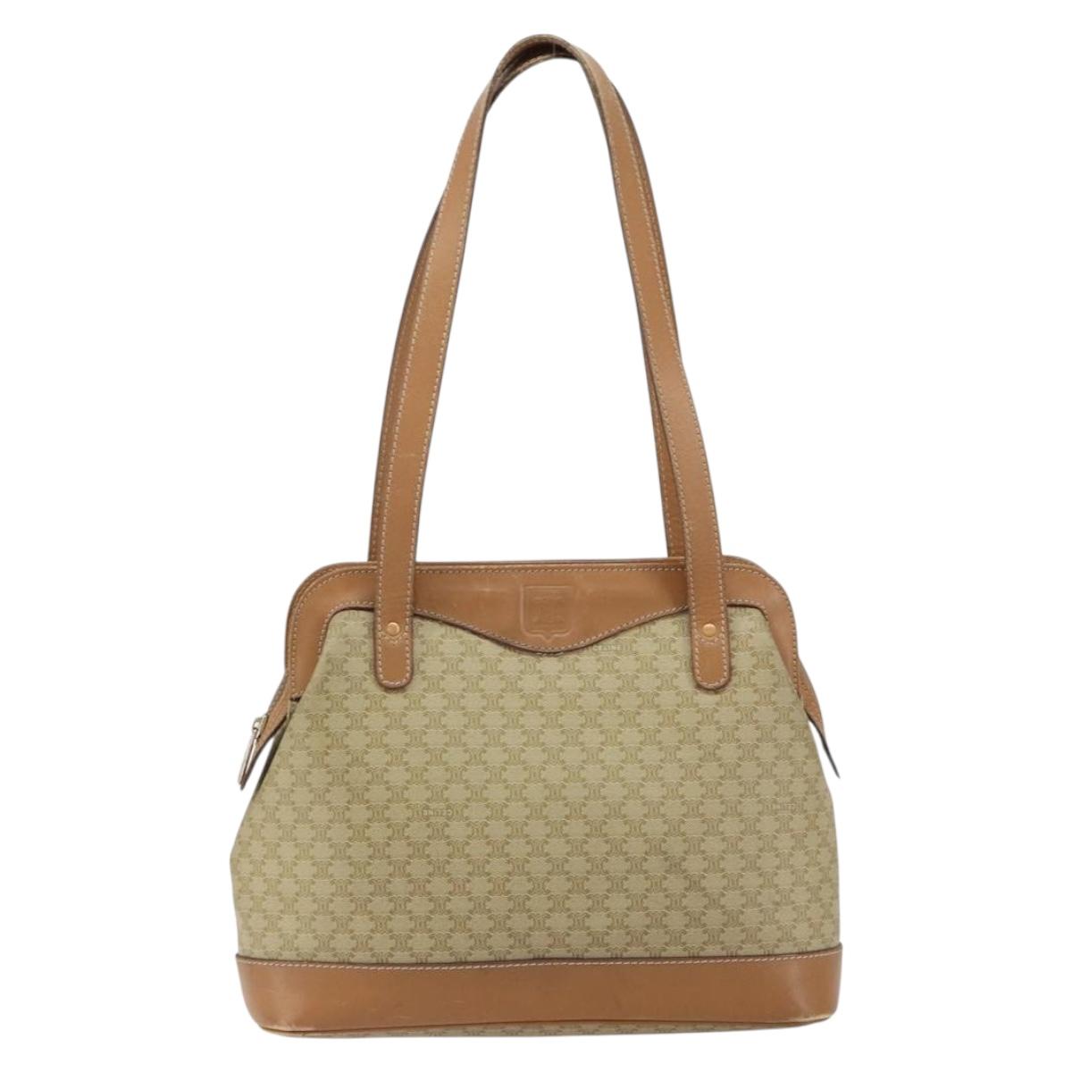 CELINE Macadam Canvas Shoulder Bag PVC Beige Gold Auth gh1093 - Jerrillo image 2