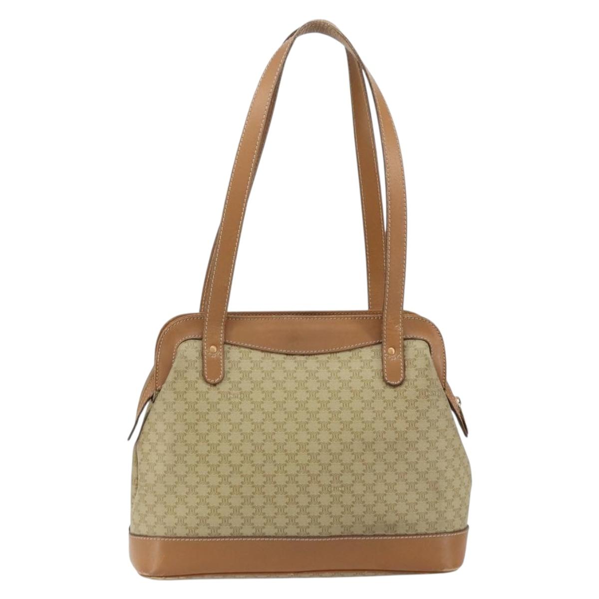 CELINE Macadam Canvas Shoulder Bag PVC Beige Gold Auth gh1093 - Jerrillo image 3