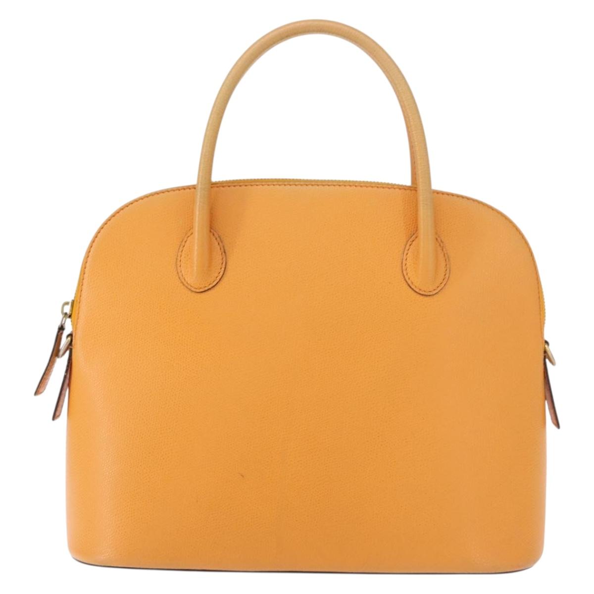 CELINE Hand Bag Leather Yellow Gold Auth gh1094 - Jerrillo image 2