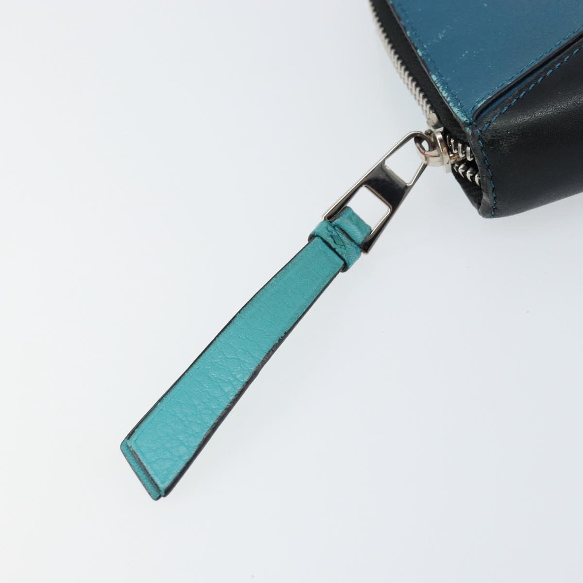 LOEWE Anagram Long Wallet Leather Blue Silver Auth gh1176 - Jerrillo image 8