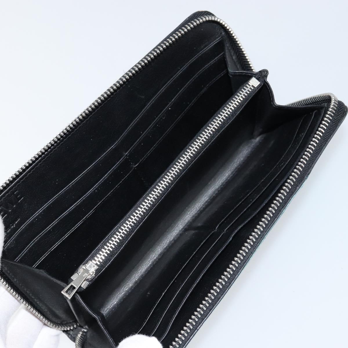 LOEWE Anagram Long Wallet Leather Blue Silver Auth gh1176 - Jerrillo image 10