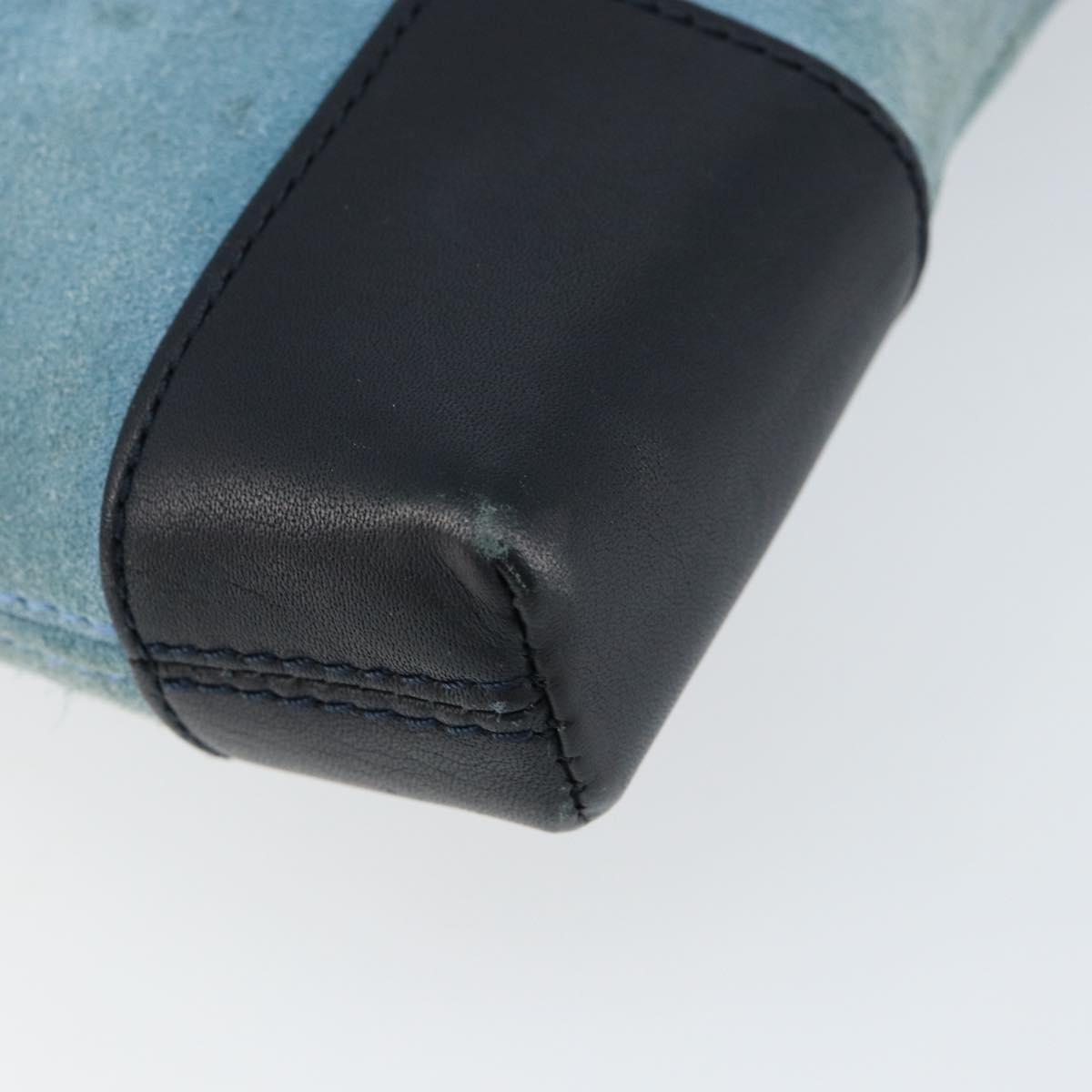 LOEWE Anagram Shoulder Bag Suede Leather Light Blue Navy Auth hk3179 - Jerrillo image 9
