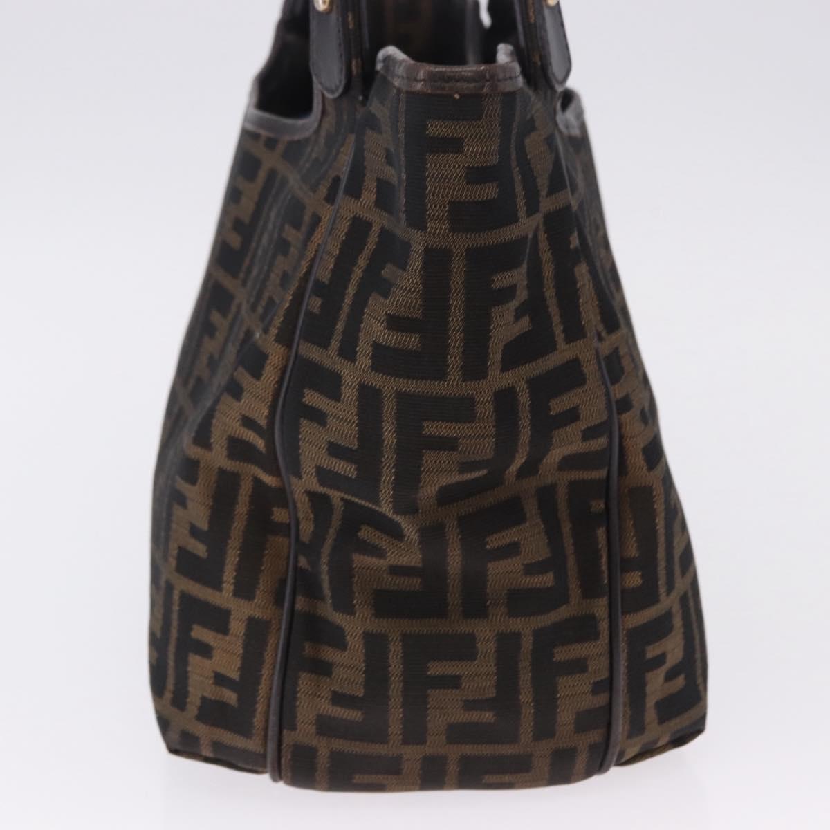 FENDI Zucca Canvas Tote Bag Brown Black Auth ka5668 - Jerrillo image 3