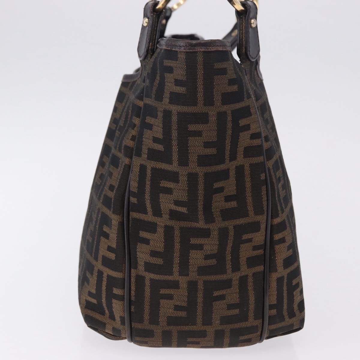 FENDI Zucca Canvas Tote Bag Brown Black Auth ka5668 - Jerrillo image 4