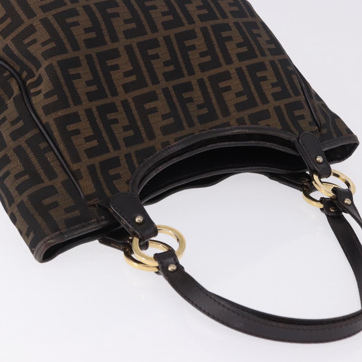 FENDI Zucca Canvas Tote Bag Brown Black Auth ka5668 - Jerrillo image 6