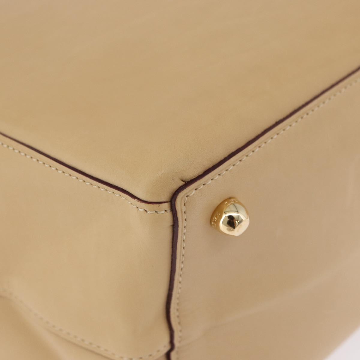 LOEWE Hand Bag Leather Beige Gold Auth ka5669V - Jerrillo image 9