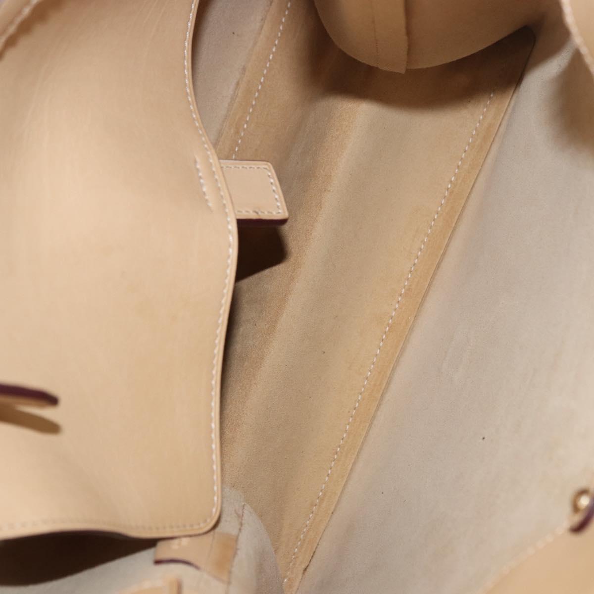 LOEWE Hand Bag Leather Beige Gold Auth ka5669V - Jerrillo image 10