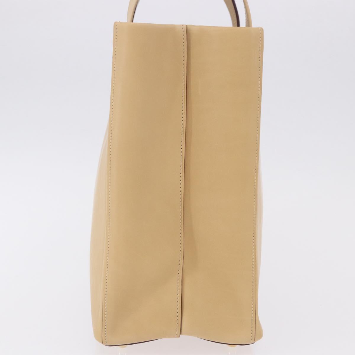 LOEWE Hand Bag Leather Beige Gold Auth ka5669V - Jerrillo image 3