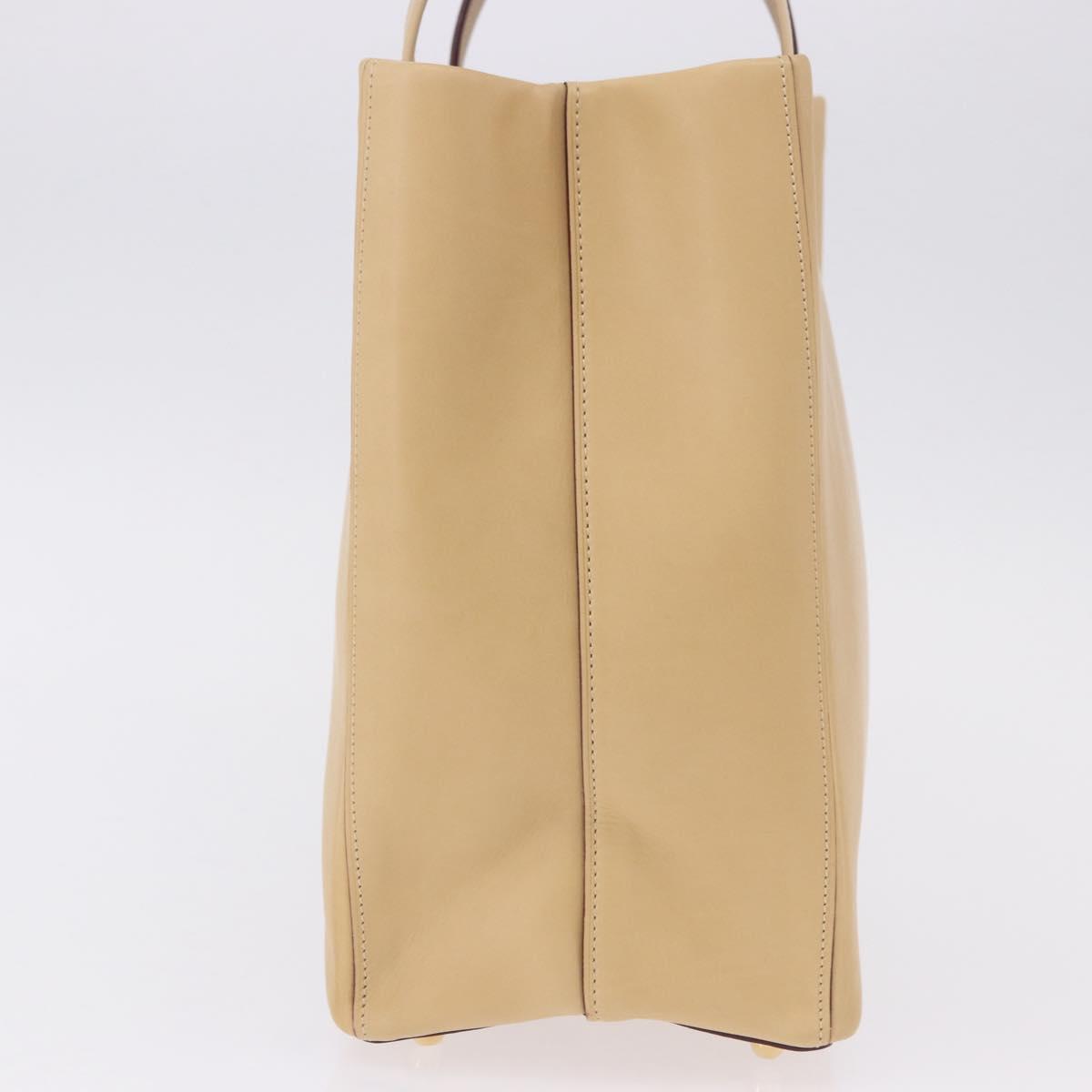 LOEWE Hand Bag Leather Beige Gold Auth ka5669V - Jerrillo image 4