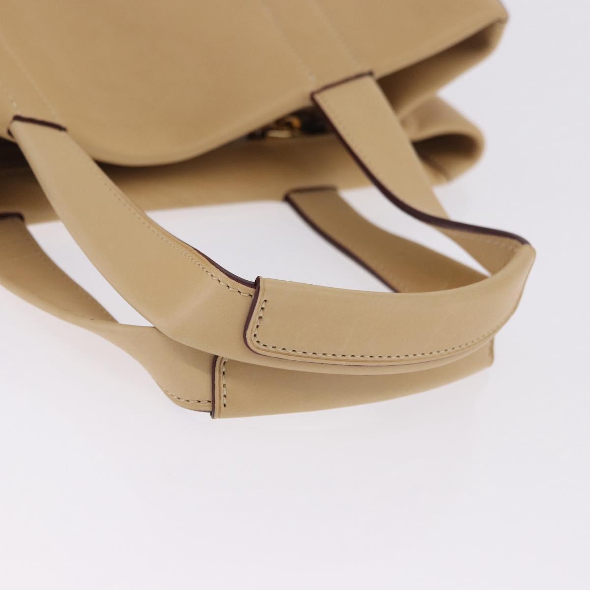 LOEWE Hand Bag Leather Beige Gold Auth ka5669V - Jerrillo image 7
